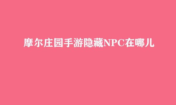 摩尔庄园手游隐藏NPC在哪儿