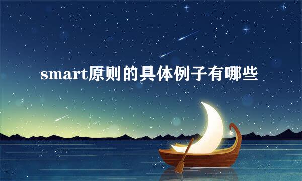 smart原则的具体例子有哪些