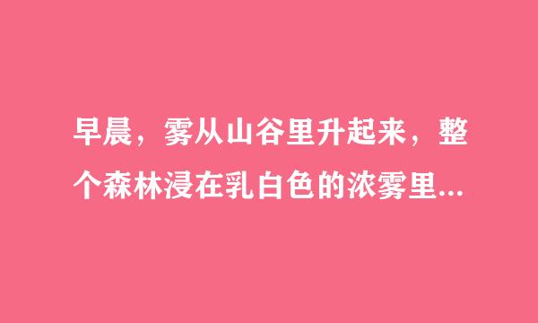 早晨，雾从山谷里升起来，整个森林浸在乳白色的浓雾里。这句话中的浸这个词语好在哪里