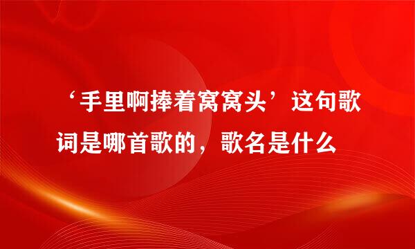 ‘手里啊捧着窝窝头’这句歌词是哪首歌的，歌名是什么