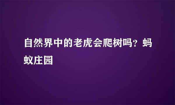 自然界中的老虎会爬树吗？蚂蚁庄园