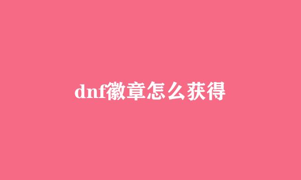 dnf徽章怎么获得