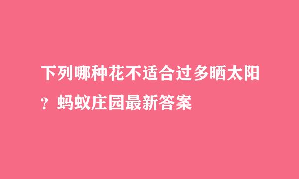 下列哪种花不适合过多晒太阳？蚂蚁庄园最新答案