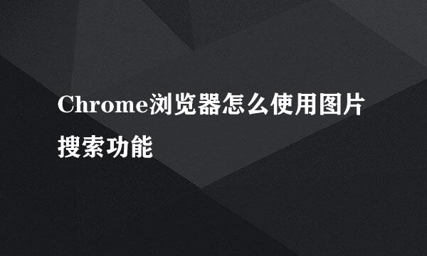 Chrome浏览器怎么使用图片搜索功能