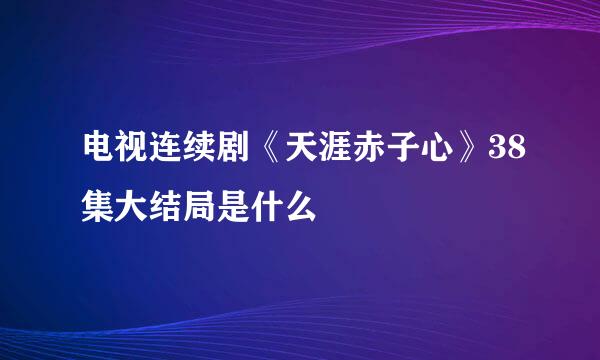 电视连续剧《天涯赤子心》38集大结局是什么