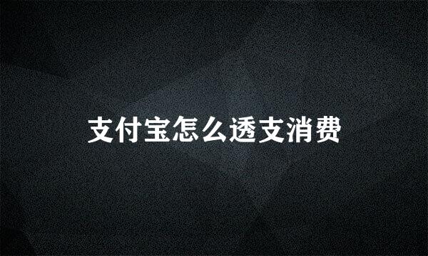 支付宝怎么透支消费