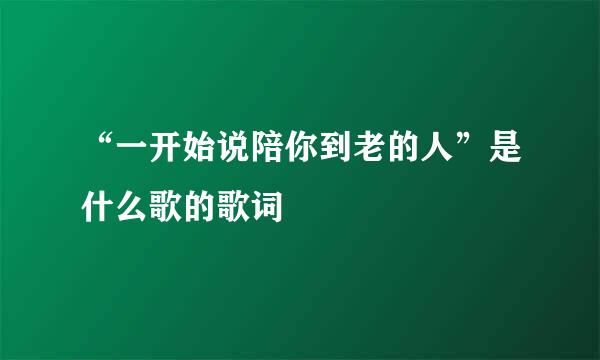 “一开始说陪你到老的人”是什么歌的歌词