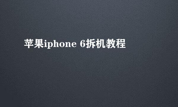 苹果iphone 6拆机教程