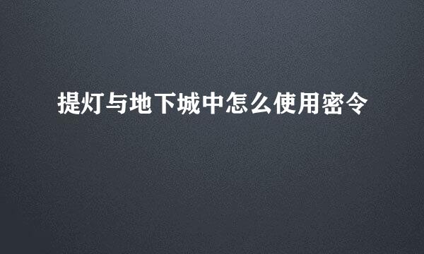 提灯与地下城中怎么使用密令