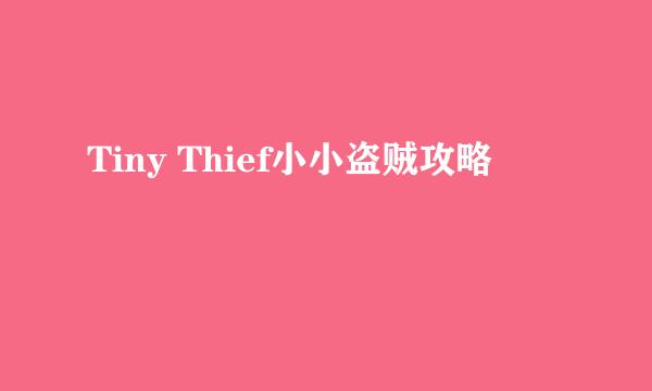 Tiny Thief小小盗贼攻略