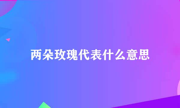 两朵玫瑰代表什么意思