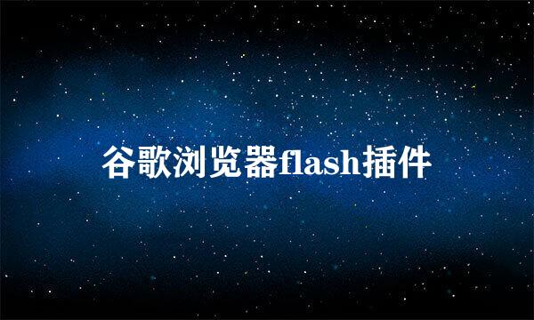 谷歌浏览器flash插件