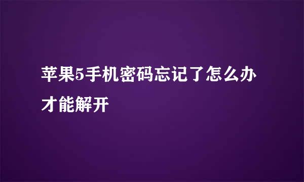 苹果5手机密码忘记了怎么办才能解开