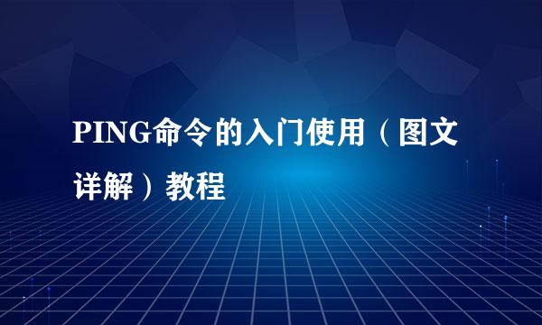 PING命令的入门使用（图文详解）教程