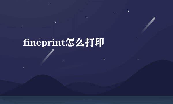 fineprint怎么打印