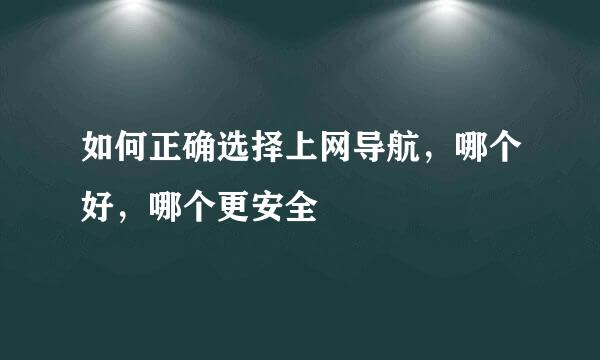 如何正确选择上网导航，哪个好，哪个更安全