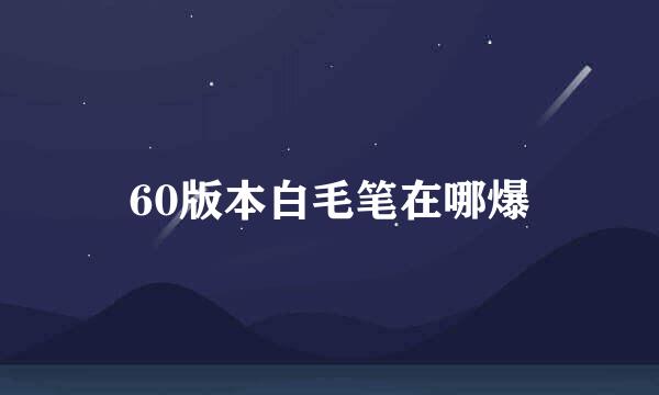 60版本白毛笔在哪爆