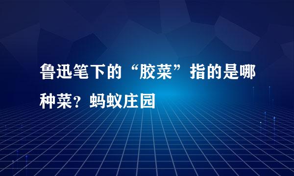 鲁迅笔下的“胶菜”指的是哪种菜？蚂蚁庄园