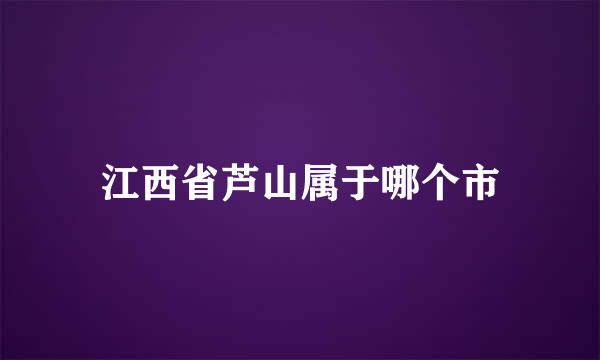 江西省芦山属于哪个市