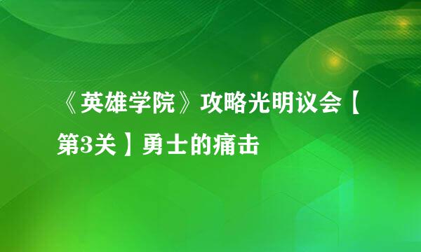 《英雄学院》攻略光明议会【第3关】勇士的痛击