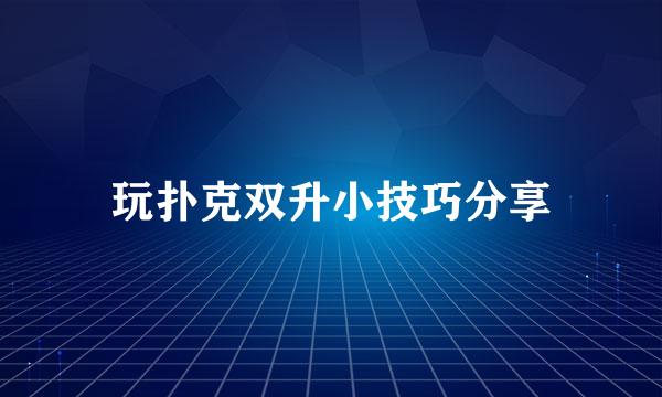 玩扑克双升小技巧分享