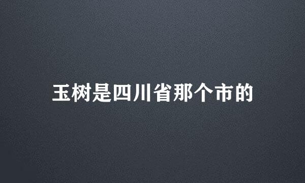 玉树是四川省那个市的