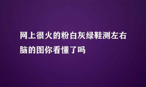 网上很火的粉白灰绿鞋测左右脑的图你看懂了吗