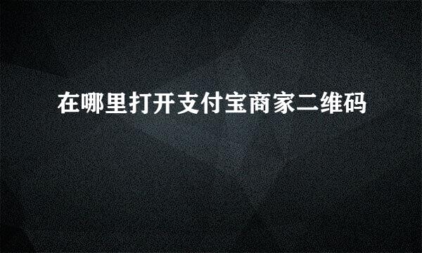 在哪里打开支付宝商家二维码