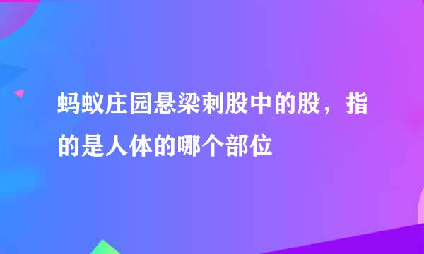 蚂蚁庄园悬梁刺股中的股，指的是人体的哪个部位