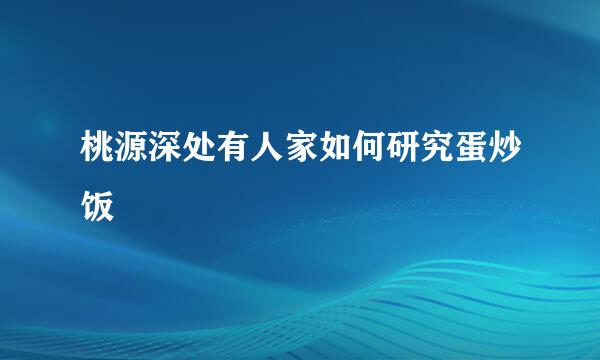 桃源深处有人家如何研究蛋炒饭