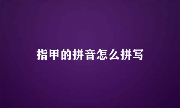 指甲的拼音怎么拼写