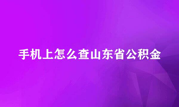 手机上怎么查山东省公积金