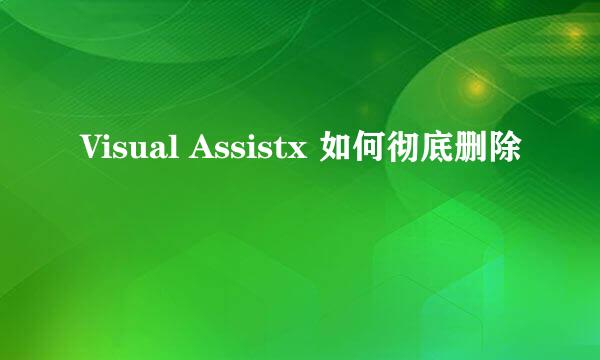 Visual Assistx 如何彻底删除