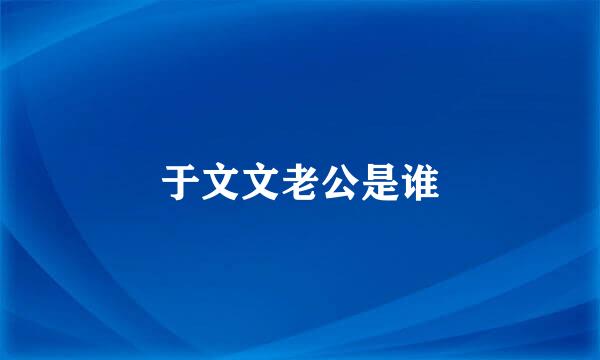 于文文老公是谁