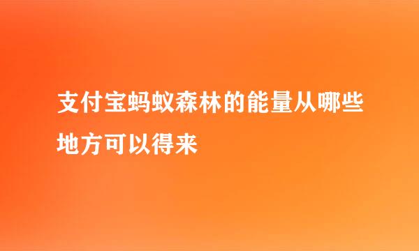 支付宝蚂蚁森林的能量从哪些地方可以得来