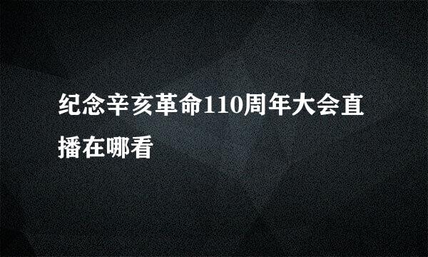 纪念辛亥革命110周年大会直播在哪看