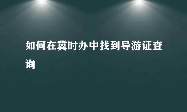 如何在冀时办中找到导游证查询