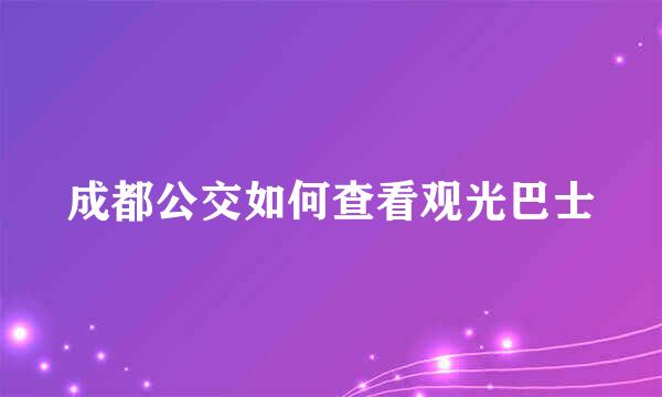 成都公交如何查看观光巴士