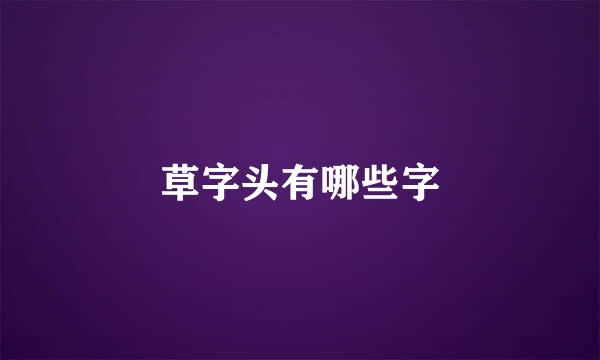 草字头有哪些字