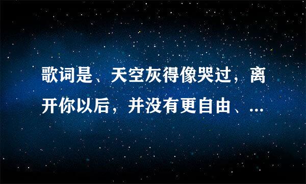 歌词是、天空灰得像哭过，离开你以后，并没有更自由、是哪首歌哦