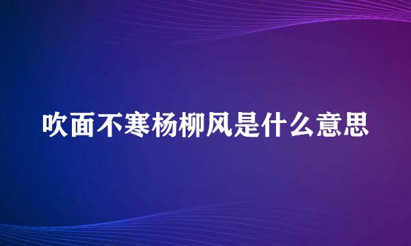 吹面不寒杨柳风是什么意思