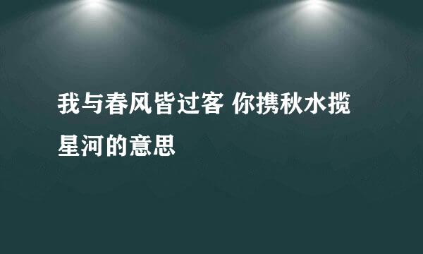 我与春风皆过客 你携秋水揽星河的意思