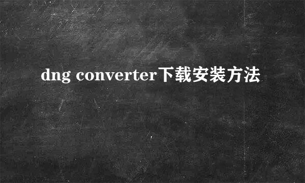 dng converter下载安装方法