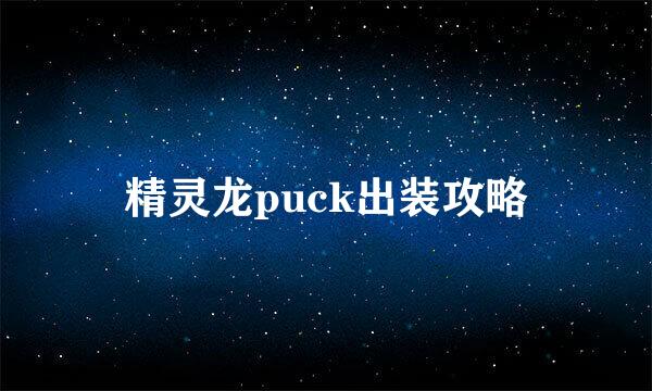 精灵龙puck出装攻略