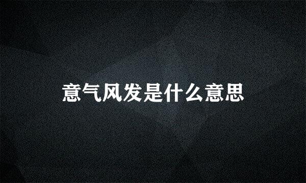 意气风发是什么意思