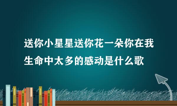 送你小星星送你花一朵你在我生命中太多的感动是什么歌