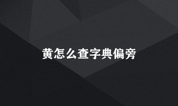 黄怎么查字典偏旁