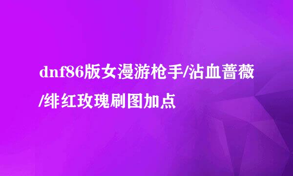 dnf86版女漫游枪手/沾血蔷薇/绯红玫瑰刷图加点