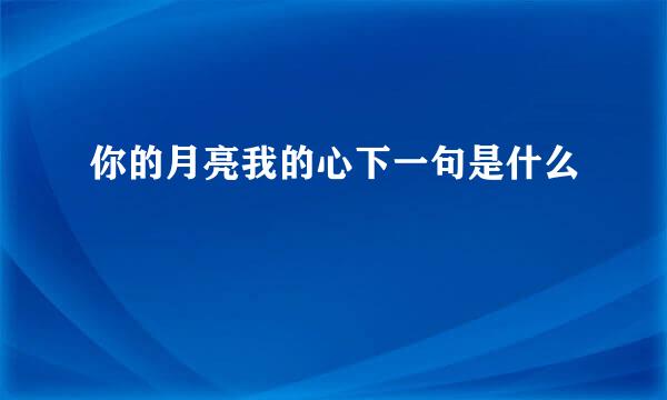 你的月亮我的心下一句是什么