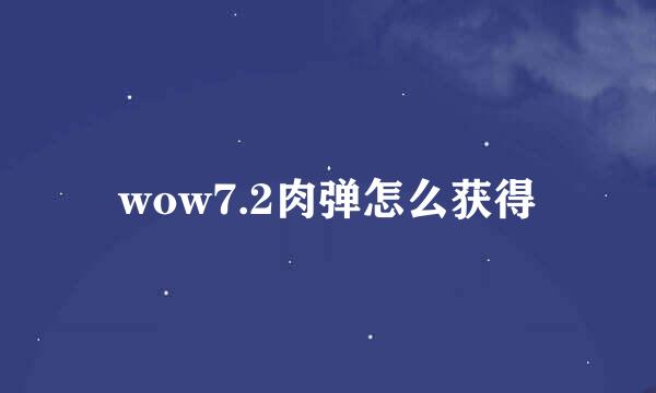 wow7.2肉弹怎么获得